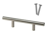 Rok Hardware 3" Hole Centers Kitchen Cabinet Euro Style Drawer Door Steel T Bar Pull Handle Pull 6" Length P9311876BN (20 Pack