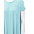 thumbnail image 3 of MBJ WT1110 Womens Short Sleeve Side Panel Loose Fit Tunic Top XL AQUA, 3 of 3