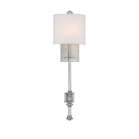 - Wall Sconces 1 Light With Satin Nickel Finished Candelabra Bulbs 8 inch 60 Watts