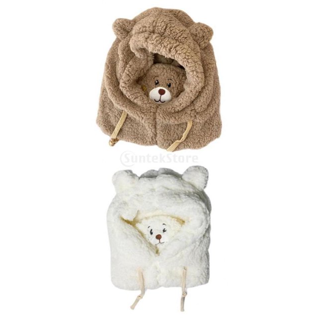 2 Uds Bufanda con Capucha Gorro de Invierno Cálido Bufanda Mascarilla Bonita para Niños Adultos Yinane bufanda con capucha