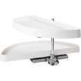 thumbnail image 3 of 35" Blind Corner Cabinet Organizer - White, Heavy Duty Polymer Plastic Half-Moon Trays - Kitchen Pantry Rotating Racks for Left & Right-Hand Cupboards - Fits 14.5" Cabinet Opening, 3 of 4