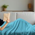 thumbnail image 3 of Abstract Soft Flannel Fleece Blanket, Illustration of Rhythmic Bicolored Star Look Modern Simplistic Vintage Elements, Cozy Plush for Indoor and Outdoor Use, 70" x 90", Aqua Sky Blue, by Ambesonne, 3 of 5