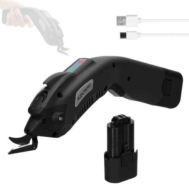 4.2V Electric Cloth Cutter High Speed Motor Portable Fabric Cutting Machine Handheld Paperboard Sponge Leather Rugs Carpet Trimmer