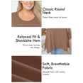 thumbnail image 3 of SHOWMALL Women's Plus Size Tunic Top Long Sleeves, Cocoa Brown 4X Scoop Neck Blouse, Asymmetrical Sharkbite Hem Shirts, Soft Stretchy, Great with Leggings, 3 of 9