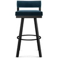 thumbnail image 2 of Amisco Travis 30 In. Swivel Bar Stool - Dark Blue Velvet / Black Metal, 2 of 9