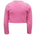 thumbnail image 4 of Cyndeelee Girls Long Sleeve Beaded Sequin Scallop Trim Bolero Cotton Shrug Cardigan (Pink, 6X), 4 of 5