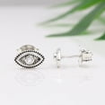 thumbnail image 7 of Tiny Small Evil Eye White Cubic Zirconia Stud Earrings - Dainty Earrings 925 Sterling Silver Earring or Womens, 7 of 7