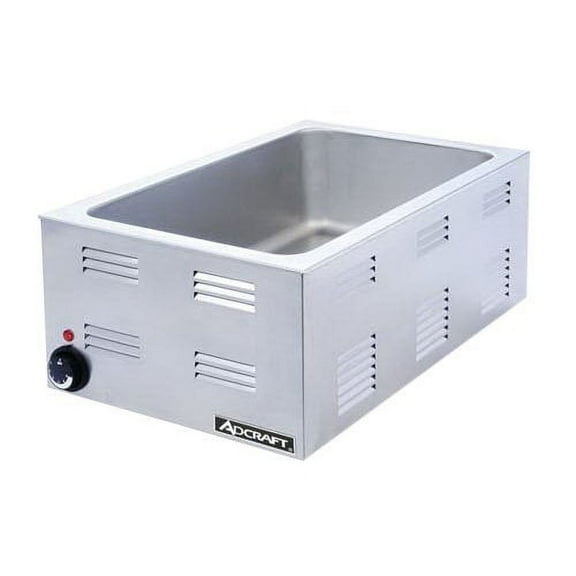 Adcraft FW-1200W Electric Full-Size Countertop Food Warmer, Stainless Steel, 1200-Watts, 120v