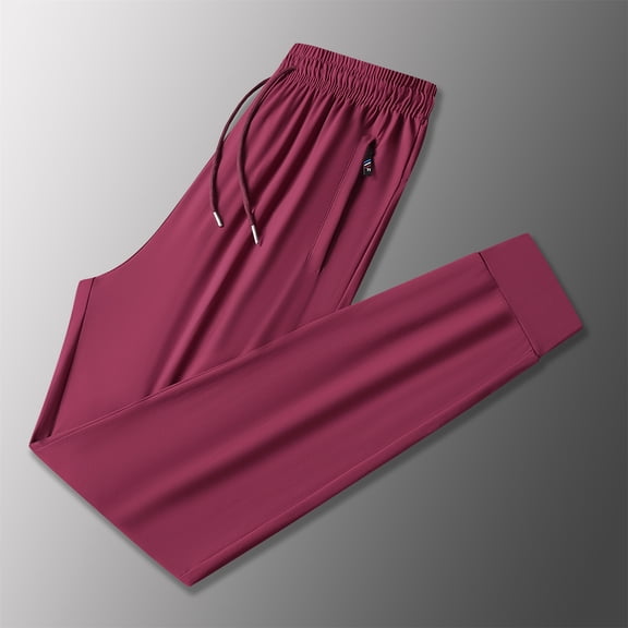 Women's Joggers Pants with Zipper Pockets Stretch Tapered Athletic Joggers for Women Lounge Jogging Workout Red L