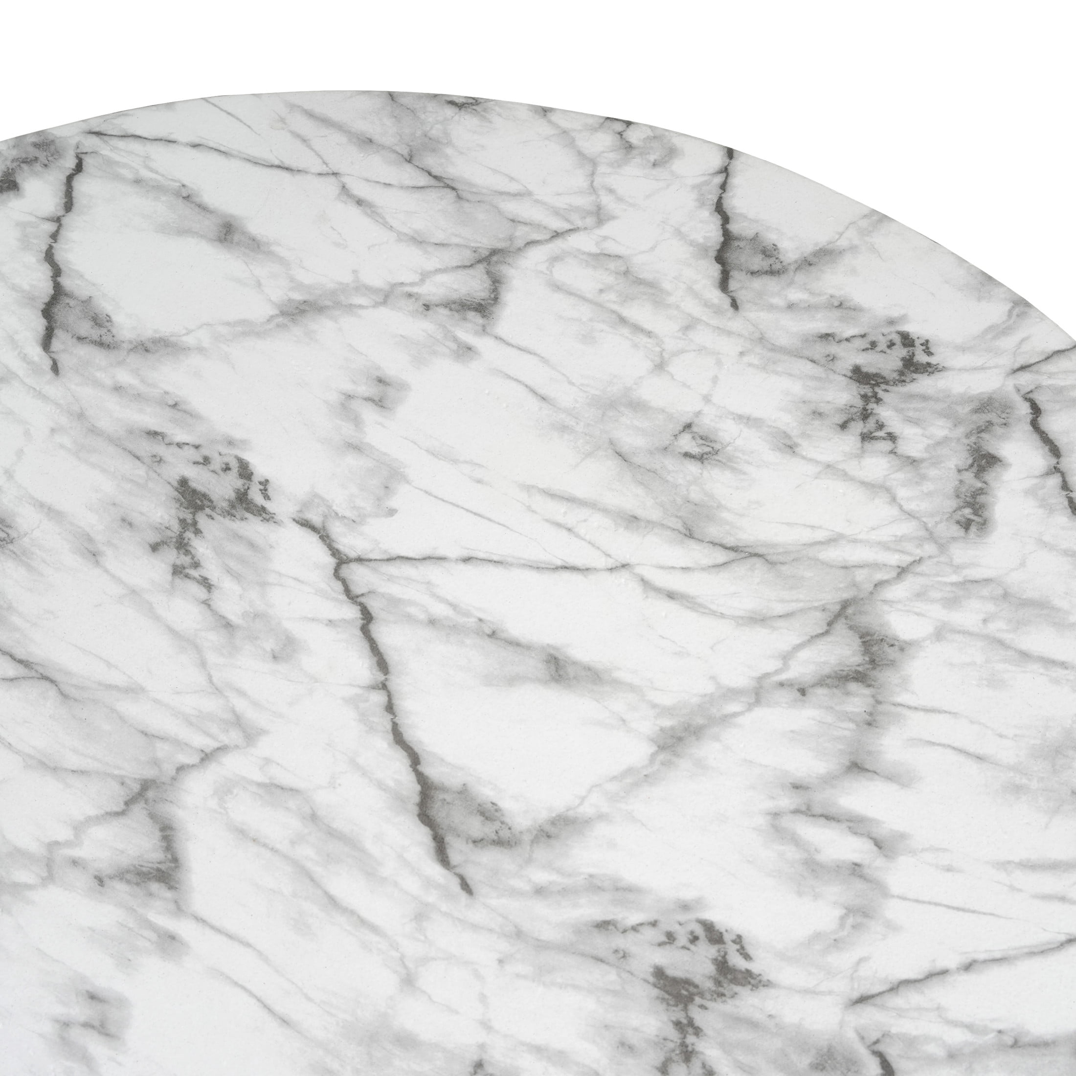 Christopher Knight Home 27.5" Faux Marble Outdoor Coffee Table, Round Patio Accent Table, White Marble Finish