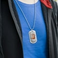 thumbnail image 3 of Hand Print Football Get a Grip Military Dog Tag Pendant Necklace with Chain, 3 of 5