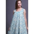 thumbnail image 4 of Bimba Baby Blue Bird Footprint & Duck Sleeveless Night Gown For Womens Cotton Printed Nightwear Ladies Sleepwear X-Small, 4 of 6