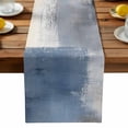 thumbnail image 2 of Burlap Table Runner 36 Inches Long,Abstract Blue White Color Block Non-Slip Kitchen Table Runners for Dining Room Everyday Use Party Table Decorations Retro Oil Painting, 2 of 9