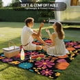 thumbnail image 4 of Colorful Mexico Outdoor Rug for Patio/Deck/Porch, Non-Slip Large Area Rug 5 x 8 Ft, Modern Abstract Flowers Leaf Orange Green Indoor Outdoor Rugs Washable Area Rugs, Camping Rug Carpet Runner, 4 of 8