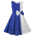 thumbnail image 3 of Sunny Fashion Girls Dress Color Block Contrast Bow Tie Everyday Party 4, 3 of 13