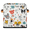 Multicolor 2, variant on CURLYOOT Dog Print 11 x 11 Inch Cube Storage Bin, Fabric Storage Cube Foldable Basket with Leather Handles, Organizer Basket for Closet Shelves