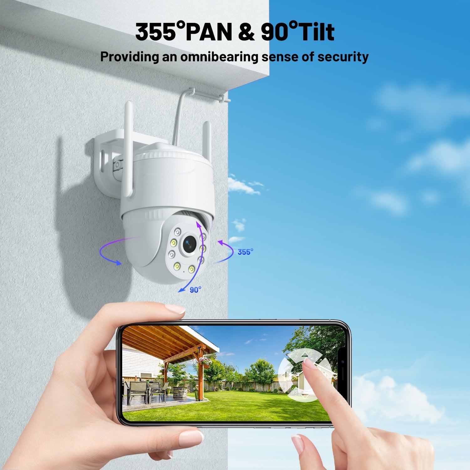 Runofast 4G LTE Cellular Security Camera Wired Indoor/Outdoor, No WiFi Security Cameras Plug-in for 24/7 Recording (White)