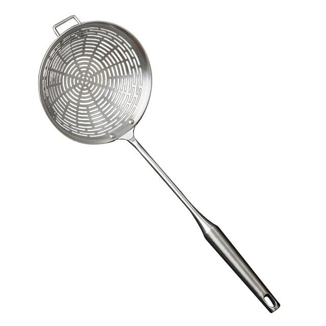 Colador de araña, colador de fideos, cuchara, colador de cocina de mango largo, cucharón de cocina Diámetro 16cm