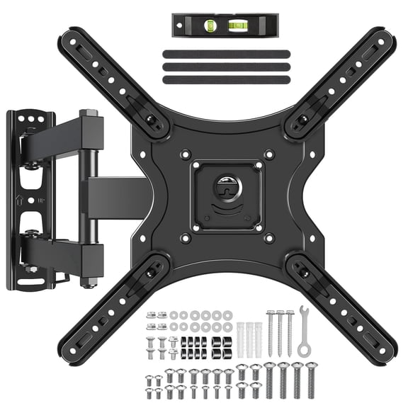 MOUNT PRO Full Motion TV Wall Mount for 26-65 inch Flat Curved TVs,Tilting TV Mount with Swivels Articulating Arms Max VESA 400X400mm, 77lbs