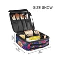 thumbnail image 3 of FORMRS Travel Makeup Bag Large Capacity Train Case Cosmetic Organizer with Adjustable Dividers, Blooming Flowers Pattern, 3 of 8