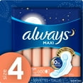 thumbnail image 3 of Always Maxi Size 4 Overnight Pads with Wings, Unscented, 28 Count, 3 of 9