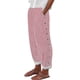 thumbnail image 1 of Ploknplq Joggers for Women,Linen Pants Women,Womens Summer Pants,Striped Elastic Pants Side Nine Point Pants Pants H Shaped Straight Leg Pants,Wide Leg Linen Pants for Women,Striped Pants Red 2XL, 1 of 9