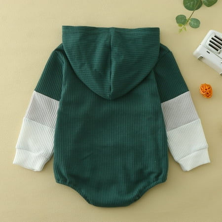 

TOWED22 Baby Boy Romper Baby Boy Girl Sweatshirt Romper Letter Print Long Sleeve Oversized Onesie Pullover Sister Brother Matching Outfit Green