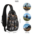 thumbnail image 5 of Sling Backpack,Black Halloween Dancing Skeletons Crossbody Bag with Water Bottle Holder,Waterproof Sling Bag for Men/Women with Chest Phone Holder for Hiking,Travel, 5 of 6