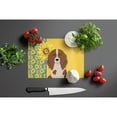 thumbnail image 3 of Summer Sunflowers Longhair Red Pedbald Dachshund Glass Cutting Board Large 12 in x 15 in, 3 of 5