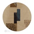 thumbnail image 2 of Beige Area Rug 7X7, Geometric Wool, Area Rugs, Hallway Living room, Round Carpet, 2 of 7
