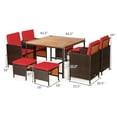 thumbnail image 2 of Patiojoy 9 PCS Outdoor Patio Dining Set Conversation Furniture W/ Removable Cushions Red, 2 of 4
