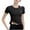 Black, variant on Womens Tops Trendy Casual Solid Color Drawstring Pullover Slim Short Sleeve Shirts Spring Summer Clothes