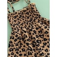 thumbnail image 6 of Kiapeise Baby Girls Sleeveless Strap Romper Heart Print Halter Jumpsuit Pants Leopard Overalls Toddler Ruffle Pleated Bodysuit, 6 of 8