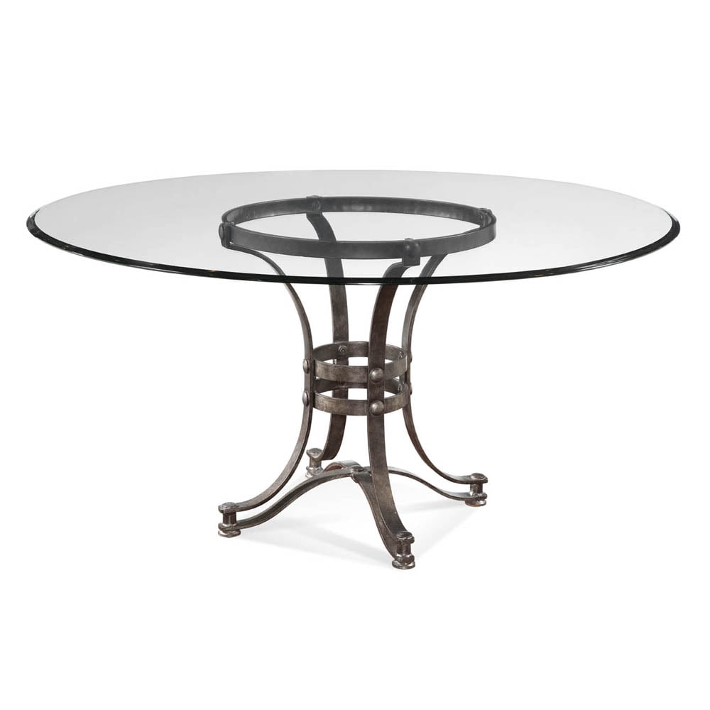 Bassett Tempe Round Glass Dining Table w/ Metal Base - Walmart.com