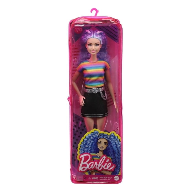 Muñeca Barbie Fashionista Cabello Azul Ondulado
