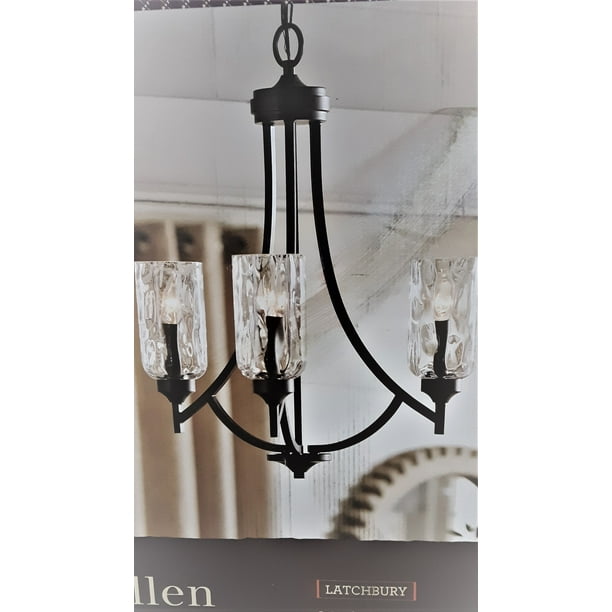 Allen Roth Latchbury 3 Light Aged Bronze Transitional Textured Glass Shaded Chandelier Com Allen Roth Latchbury 3 Light Aged, Allen Roth Chandelier Bronze