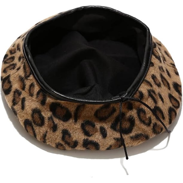 Leopard Print Beret Hat Animal Cheetah Pattern French Hats