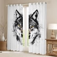 thumbnail image 2 of Castle Fairy Wolf Wildlife Curtains Pack of 2 (42x84 Each),Black Grey Curtains Blackout, 2 of 6