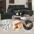 thumbnail image 3 of Soscana Convertible Sectional Sofa with Storage Ottoman and Accent Chair, 3 Seat L Shaped Couch with Armchair,Modern Living Room Furniture Set for Home Office Apartment Studio, 3 of 7