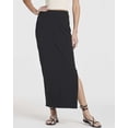 thumbnail image 3 of Real Essentials 3 Pack: Women's Ribbed High Waisted Maxi Skirt with Side Slit - Casual Long Pencil Skirt, 3 of 8