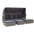 thumbnail image 2 of vidaXL Garden Lounge Bed with Roof Mixed Grey Poly Rattan, 2 of 5