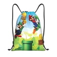 thumbnail image 1 of Pofeuu Mario Sac à Cordon Résistant à l'Eau 210D Design Pliable Compact Essentiels de Voyage Gym Yoga Léger Sac à Main-Moyen, 1 of 6