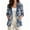 Blue Floral, variant on Musical Note Print Faux Linen Blazer Jacket for Women Casual One Button Suit Jacket with Pockets Breathable Cardigan Coat for Spring Summer Fall, 3XL