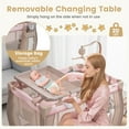 thumbnail image 6 of Costway Portable Baby Playard Nursery Center Crib with Hanging Toys & Music Box Pink, 6 of 10