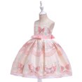 thumbnail image 5 of Summer Savings Clearance! Edvintorg 3-8Years Kids Dresses For Girls Fashion Solid Color Butterfly Embroidery Bowknot Birthday Party Flowers Gown Kids Dresses Princess Costumes For Girls, 5 of 7