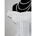 thumbnail image 5 of Womens White Off-Shoulder Corset Mini Dress With Ruffle Hem And Lace Detail, 5 of 9
