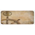 thumbnail image 1 of Nautical Kitchen Mat, Steering Wheel Compass Vintage Map Setting Captain's Chamber Finding Treasure Print, Plush Decorative Kitchen Mat with Non Slip Backing, 47" X 19", Beige, by Ambesonne, 1 of 1