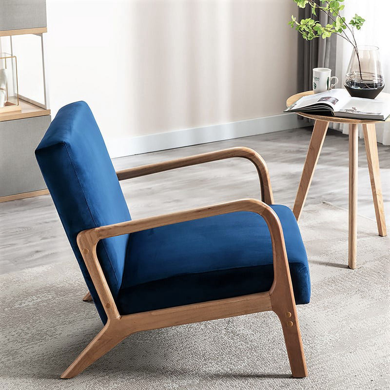 Uspridefurniture Kreindy 25.2'' Wide Velvet Armchair -Blue