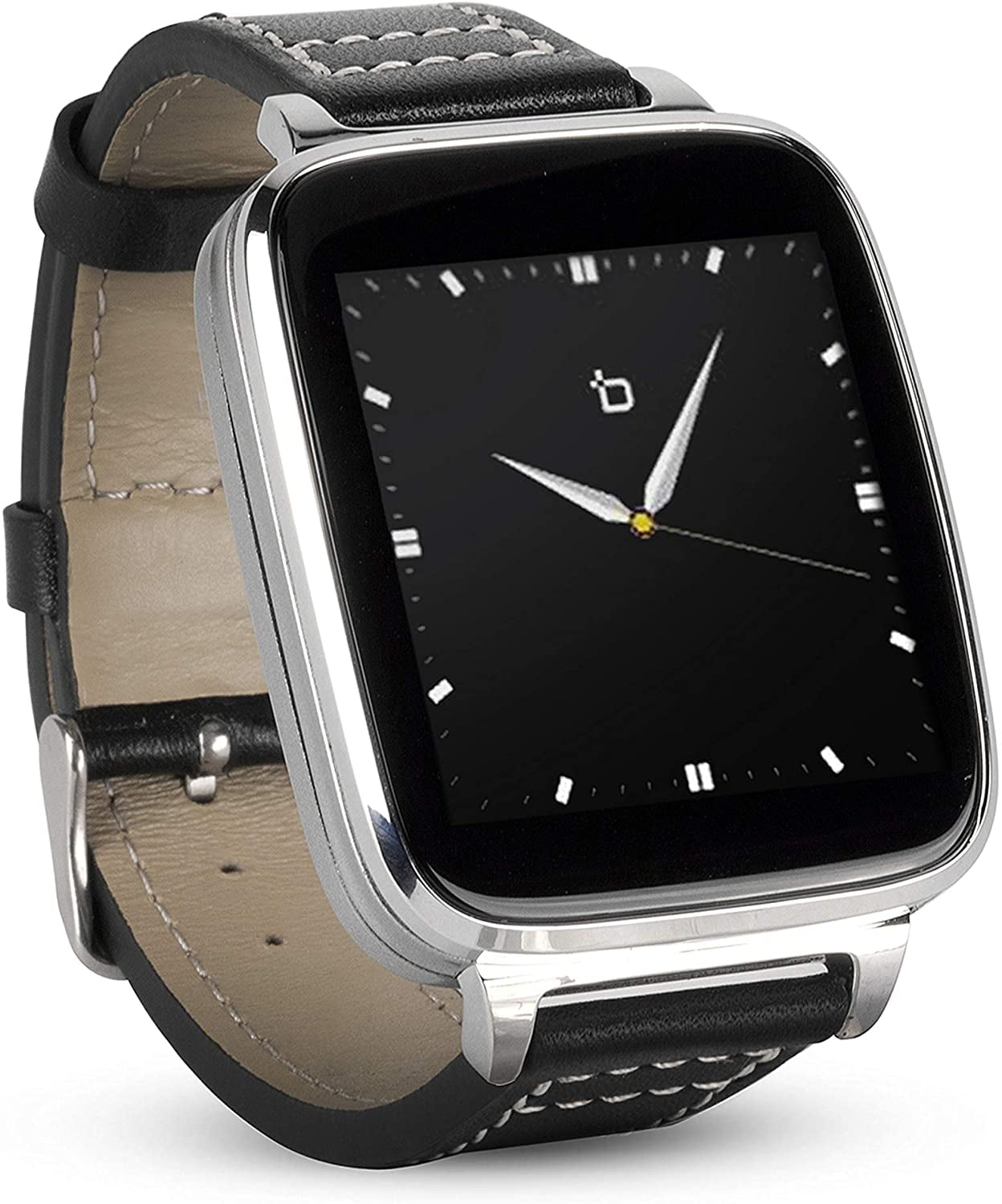 Opheldering Beer Humaan BIT BEANTECH Full Function Smart Watch for Apple/Android Devices. Classical  Elegance with Communications Fitness Music Camera Control. Silver with  Black Calfskin Leather Strap (Black) - Walmart.com
