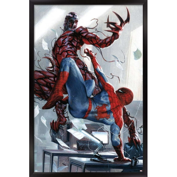 Marvel Comics - Carnage - Battle with Spider-Man Wall Poster, 22.375" x 34", Framed